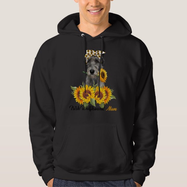 Sudadera Mamá del lobo irlandés mamá del verano del girasol (Anverso)