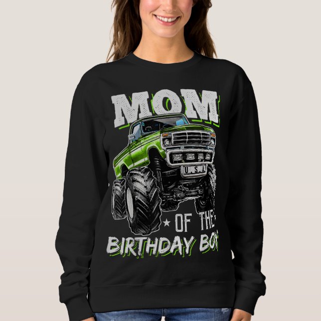 Sudadera Mamá del Monstruo del Cumpleaños Camión Cumpleaños (Anverso)
