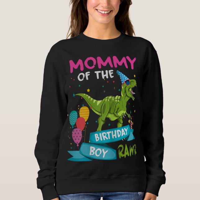 Sudadera Mamá del niño cumpleaños T-Rex RAWR Dinosaur Birt (Anverso)