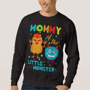 Sudadera Mamá Del Pequeño Monstruo De La Familia De Cumplea
