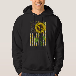 Sudadera Mamá del terror de Boston Sunflower Perro Bandera 