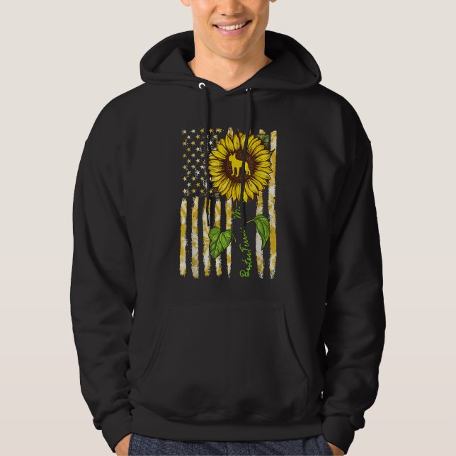 Sudadera Mamá del terror de Boston Sunflower Perro Bandera  (Anverso)
