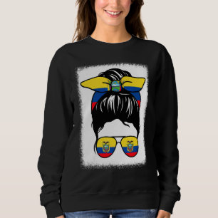 Sudadera Mamá ecuatoriana encolerizada Messy Bun Ecuador Mo