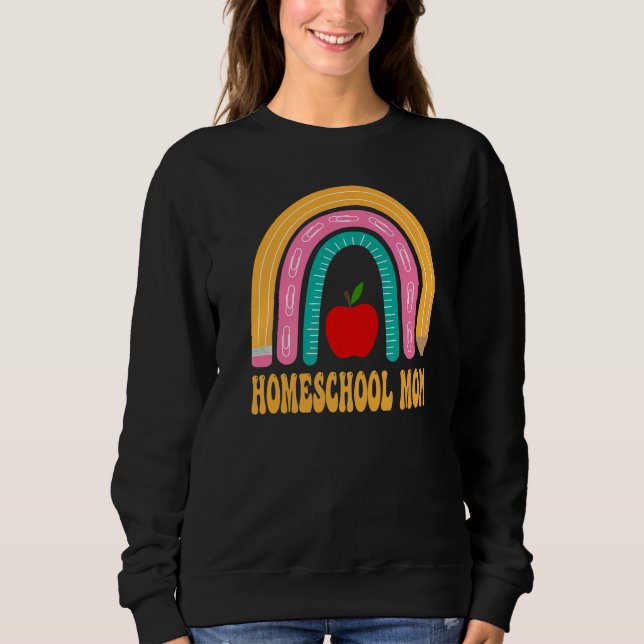 Sudadera Mamá Educadora en Casa Lápiz Arcoíris Aprecio Regr (Anverso)
