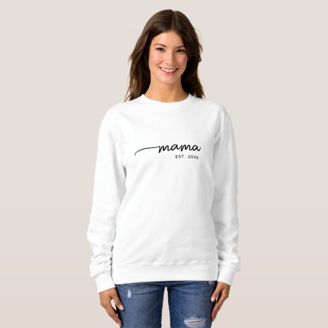 Sudadera Mama Elegant Typography Personalizado Regalo De Fe (Anverso completo)