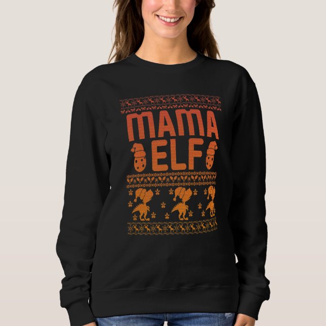 Sudadera Mama Elf Christmas Family Ugly Xmas Christmas  4 (Anverso)