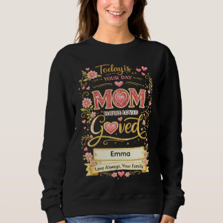 Sudadera Mamá, eres amada más de lo que sabes con nombres p