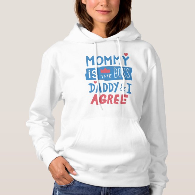 Sudadera Mamá es el jefe papá y estoy de acuerdo (Anverso)