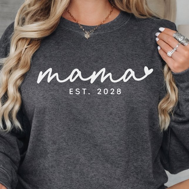 Sudadera Mamá | Escritura elegante personalizada Día de la  (New mom & first-time mom shirt, Mother’s Day & baby shower shirt, Pregnancy announcements shirt)