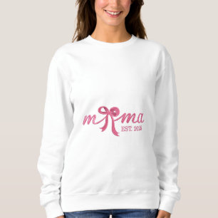 Sudadera Mama Est 2025 Día De La Madre De La Coqueta De Bow