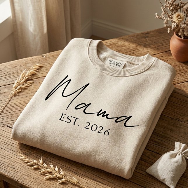 Sudadera Mama Est Year Modern Motherhood Statement (Subido por el creador)