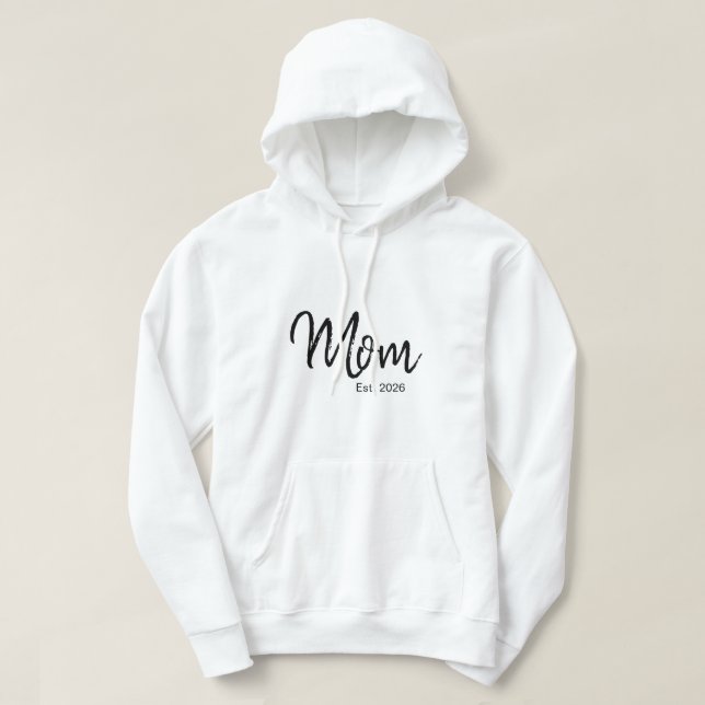 Sudadera Mamá establecida en escritura negra (Diseño del anverso)
