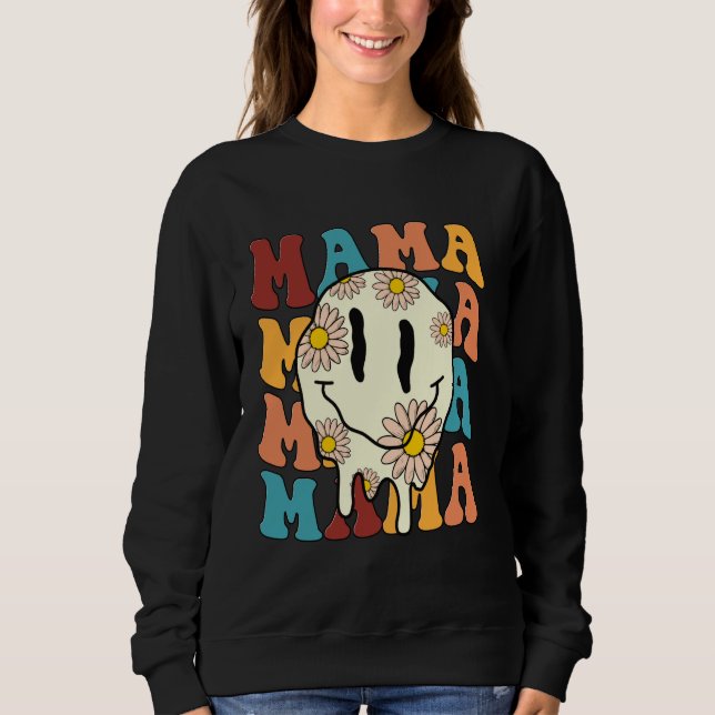 Sudadera Mama Flower Smile Bolt Lightered Groovy (Anverso)