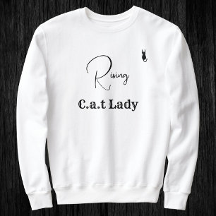 Sudadera Mamá Gata Amante de Mascotas Blanco y Negro Person