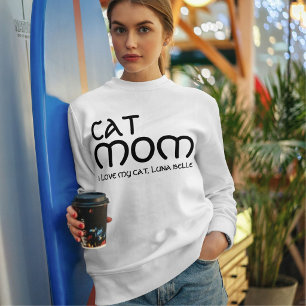 Sudadera Mamá Gata Amante de Mascotas Frase Divertida Monoc