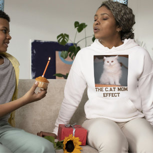 Sudadera Mamá Gata Ash y Texto Marrón Personalizado Foto Ma