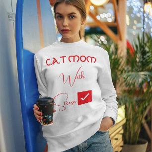 Sudadera Mamá Gata Divertida Escritura Roja Amante de Masco