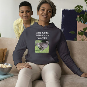 Sudadera Mamá Gata Foto De Mascota Personalizada Y Texto Gr