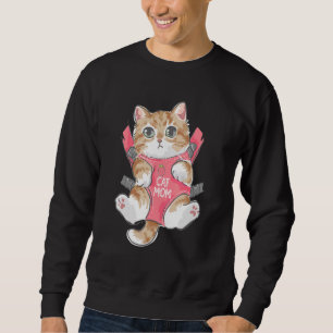 Sudadera Mamá Gata Gráfica Dueña de Gato Entrenadora de Gat