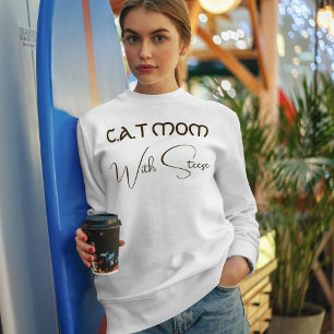 Sudadera Mamá Gata Personalizada Escritura Marrón Divertida