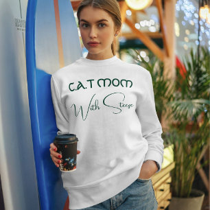 Sudadera Mamá Gata Personalizada Escritura Verde Amante de 