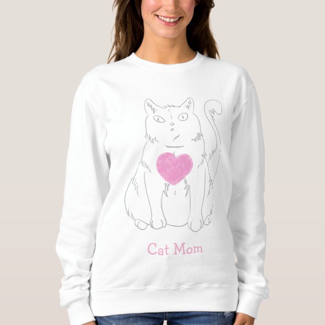 Sudadera Mamá gato gato lindo (Anverso)