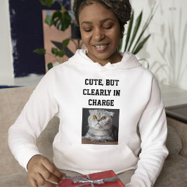 Sudadera Mamá Gato Moderno Texto Personalizado Foto Mascota