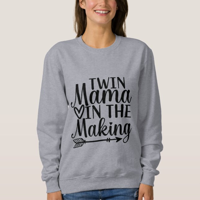 Sudadera Mamá gemela a ser (Anverso)