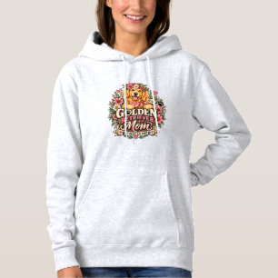 Sudadera Mamá Golden Retriever Floral Mi Corazón Tiene Pata