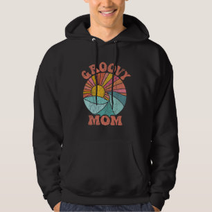 Sudadera Mamá Groovy Estética Retro Años 70 Puesta de sol D