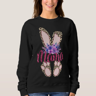 Sudadera Mama Happy Easter Day 2022 Leopard Bunny Rabbit Gi