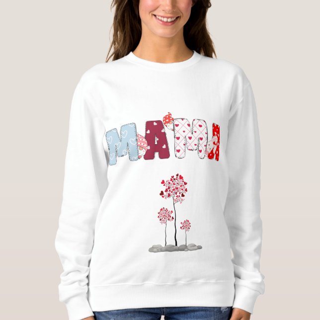 Sudadera Mama Heart Patchwork Sweatshirt - Mamá floral cute (Anverso)