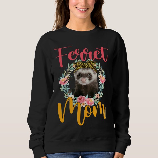 Sudadera Mamá Hurón Hurón Lindo Corbata de Lazo Leopardo Fl (Anverso)