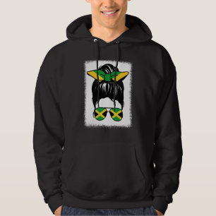 Sudadera Mamá jamaiquina blanqueada Messy Bun Jamaica Mamá