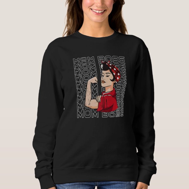 Sudadera Mamá Jefe Día de la Madre Messy Hair Bun (Anverso)