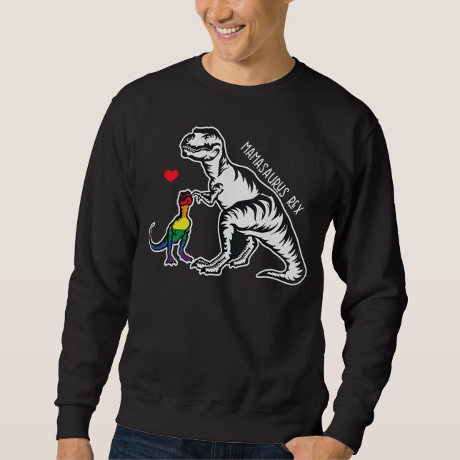 Sudadera Mamá libre abraza a mamá LGBT Saurus Rex Shirt, ma (Anverso)
