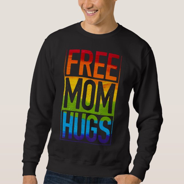 Sudadera Mamá Libre abraza el corazón arcoiris Lgbt Mes de  (Anverso)