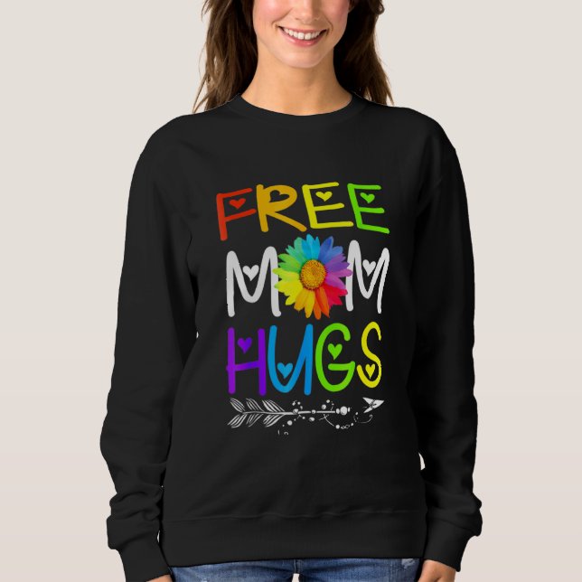 Sudadera Mamá libre abraza el orgullo gay del girasol arcoi (Anverso)