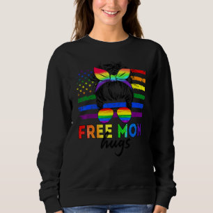 Sudadera Mamá libre abraza gafas de sol desordenadas dicen 