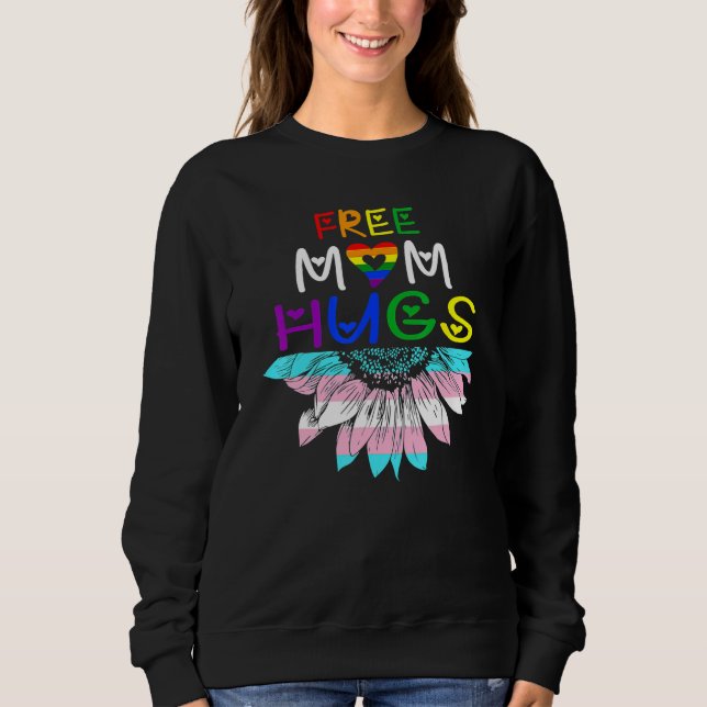 Sudadera Mamá Libre Abraza Lgbt Lgbtq Orgullo Giro Arcoiris (Anverso)