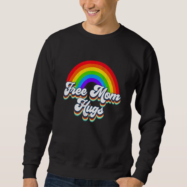 Sudadera Mamá libre de arcoiris suave abraza el mes del org (Anverso)