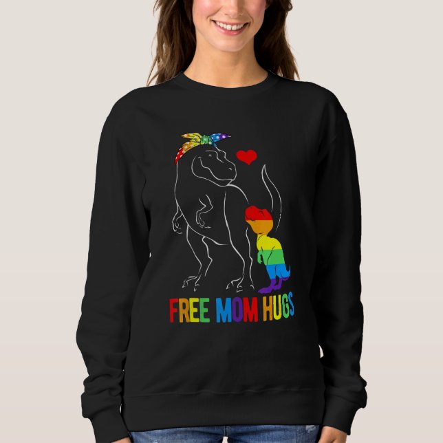 Sudadera Mamá Libre Lgbt abraza Dinosaurio Rex Mamasaurus A (Anverso)