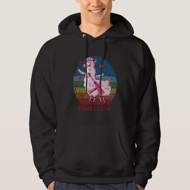 Sudadera Mama Llama Cute Alpaca Retro para animales (Anverso)