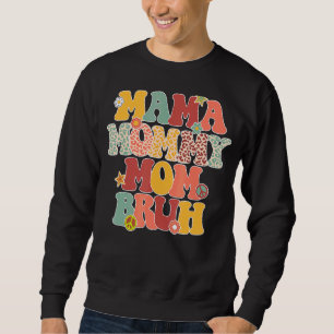 Sudadera Mamá mamá Bruh Leopardo Retro Hippie Madres D