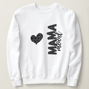 Sudadera Mama Mood Corazones Negros y Blancos Garabato Cart