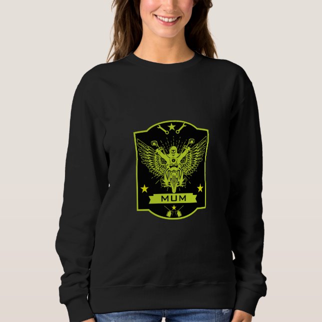 Sudadera Mamá motociclista (Anverso)