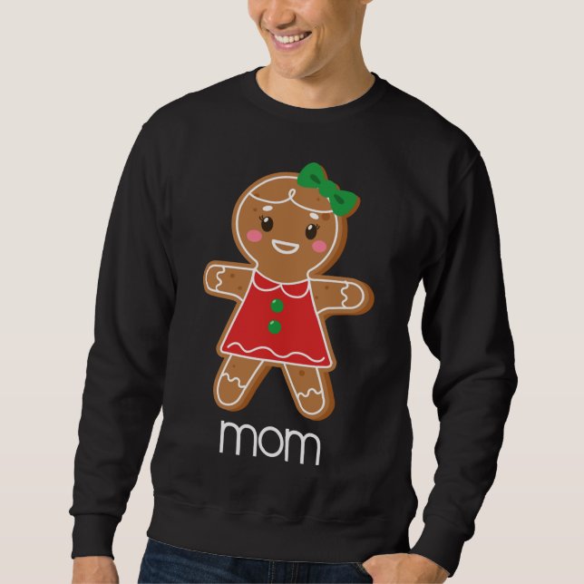 Sudadera Mamá Navidades de pan de jengibre emparejan pijama (Anverso)
