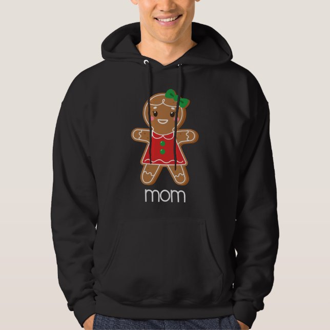 Sudadera Mamá Navidades de pan de jengibre emparejan pijama (Anverso)
