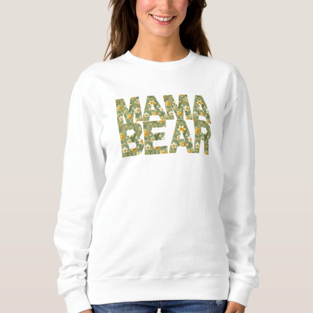 Sudadera Mamá Osa Narciso Floral y Feroz (Anverso)