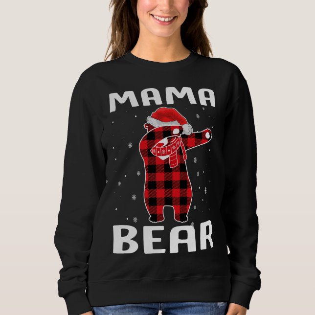 Sudadera Mamá osa Navidades de Dabbing Pajama con Santa Hat (Anverso)